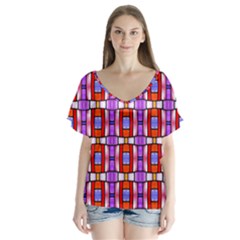 N 2 V-neck Flutter Sleeve Top by ArtworkByPatrick