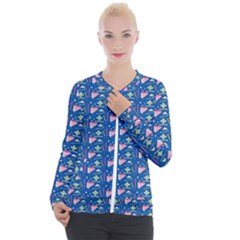 Memphis Pattern Casual Zip Up Jacket by Simbadda
