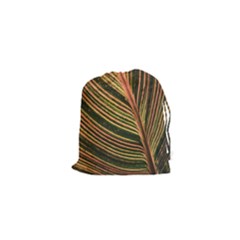 Leaf Patten Lines Colorful Plant Drawstring Pouch (xs) by Simbadda