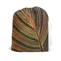 Leaf Patten Lines Colorful Plant Drawstring Pouch (xxl) by Simbadda