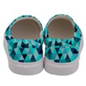 Teal Triangles Pattern Men s Canvas Slip Ons View4