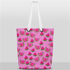 Watermelons Pattern Full Print Rope Handle Tote (small) by bloomingvinedesign