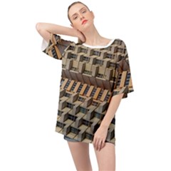 Architecture Geometry Oversized Chiffon Top by Simbadda