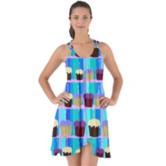 Cupcakes Pattern Show Some Back Chiffon Dress by bloomingvinedesign