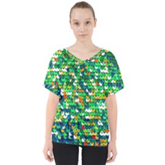 Funky Sequins V-neck Dolman Drape Top by essentialimage