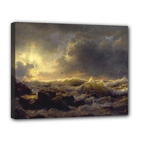 Andreas Achenbach Sea Ocean Water Canvas 14  X 11  (stretched) by Sudhe