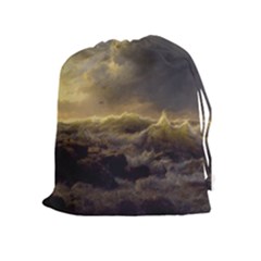 Andreas Achenbach Sea Ocean Water Drawstring Pouch (xl) by Sudhe