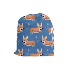 Corgi Patterns Drawstring Pouch (large) by Sudhe