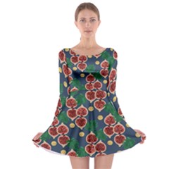 Figs And Monstera  Long Sleeve Skater Dress by VeataAtticus