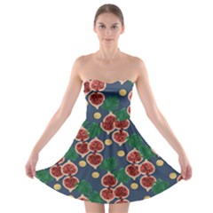 Figs And Monstera  Strapless Bra Top Dress by VeataAtticus