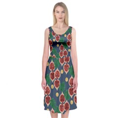 Figs And Monstera  Midi Sleeveless Dress by VeataAtticus