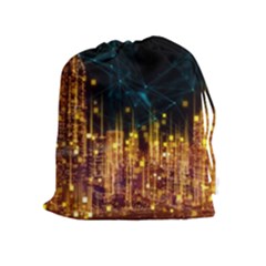 Architecture Buildings City Drawstring Pouch (xl) by Simbadda