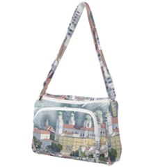 Architecture Old Sky Travel Front Pocket Crossbody Bag by Simbadda