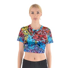 Graffiti Wall Mural Painting Arts Cotton Crop Top by Simbadda