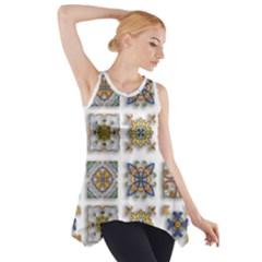 Abstract Texture Artistic Art Side Drop Tank Tunic by Simbadda
