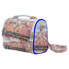 Architecture City Buildings River Satchel Shoulder Bag by Simbadda