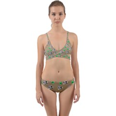 Bunnies Pattern Wrap Around Bikini Set by bloomingvinedesign