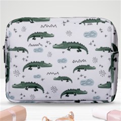 Vector Seamless Pattern With Cute Crocodiles Make Up Pouch (large) by Vaneshart
