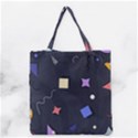 Memphis Pattern With Geometric Shapes Grocery Tote Bag View1
