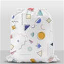 Memphis Pattern With Geometric Shapes Drawstring Bag (Small) View2