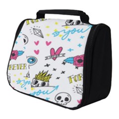 Emo Teens Doodle Seamless Full Print Travel Pouch (small) by Vaneshart
