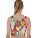 Nations Seamless Illustration Velvet Racer Back Crop Top View2