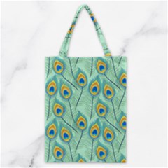 Lovely Peacock Feather Pattern With Flat Design Classic Tote Bag by Vaneshart