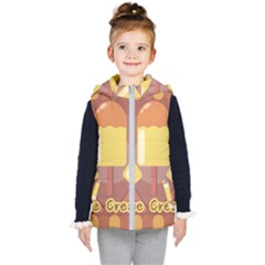 Cream Sweet Icecream Kids  Hooded Puffer Vest by Bajindul