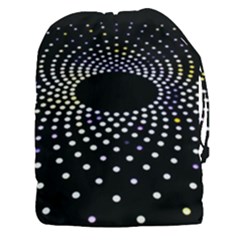 Abstract Black Blue Bright Circle Drawstring Pouch (xxxl) by HermanTelo