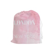 Paris, London, New York Drawstring Pouch (large) by Lullaby