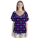 Textured Background Tile Pattern V-Neck Flutter Sleeve Top View1