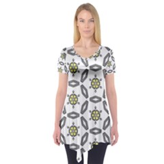 Background Texture Pattern Modern Short Sleeve Tunic  by Simbadda
