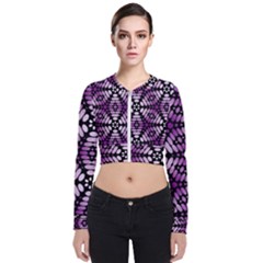 Pattern Purple Seamless Design Long Sleeve Zip Up Bomber Jacket by Simbadda