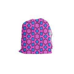 Pattern Pink Stars Texture Seamless Drawstring Pouch (small) by Simbadda