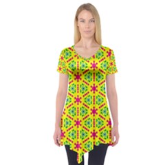 Pattern Texture Seamless Modern Short Sleeve Tunic  by Simbadda