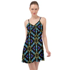 Stained Glass Pattern Church Window Summer Time Chiffon Dress by Simbadda