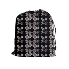 Pattern Black Background Texture Art Drawstring Pouch (xl) by Simbadda