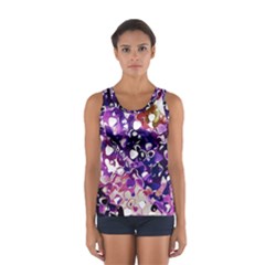 Paint Texture Purple Watercolor Sport Tank Top  by Simbadda