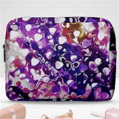 Paint Texture Purple Watercolor Make Up Pouch (large) by Simbadda