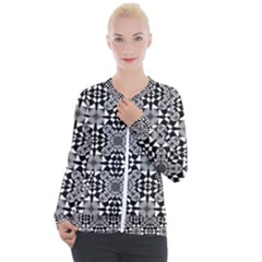 Fabric Design Pattern Color Casual Zip Up Jacket by Simbadda