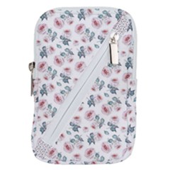 Watercolor Roses Lace Background Belt Pouch Bag (large) by Simbadda