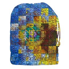 Sunflower Kaleidoscope Pattern Drawstring Pouch (xxxl) by Simbadda