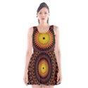 Spiral Pattern Circle Neon Psychedelic Illustration Design Symmetry Shape Mandala Scoop Neck Skater Dress View1
