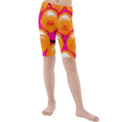 Pop Art Tennis Balls Kids  Mid Length Swim Shorts by essentialimage
