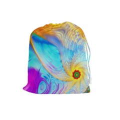 Artwork Digital Art Fractal Colors Drawstring Pouch (large) by Wegoenart