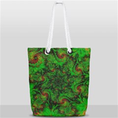 Art Artwork Fractal Digital Art  Green Full Print Rope Handle Tote (small) by Wegoenart