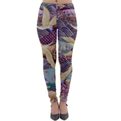 Textile Fabric Cloth Pattern Lightweight Velour Leggings by Wegoenart