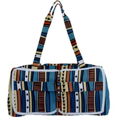 Stripes Hand Drawn Tribal Colorful Background Pattern Multi Function Bag by Vaneshart