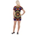 Geometric Pattern Kaleidoscope Art Mirror Image Mosaic Short Sleeve Asymmetric Mini Dress View2