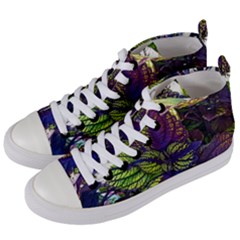 Dark Coleus Women s Mid-top Canvas Sneakers by Riverwoman